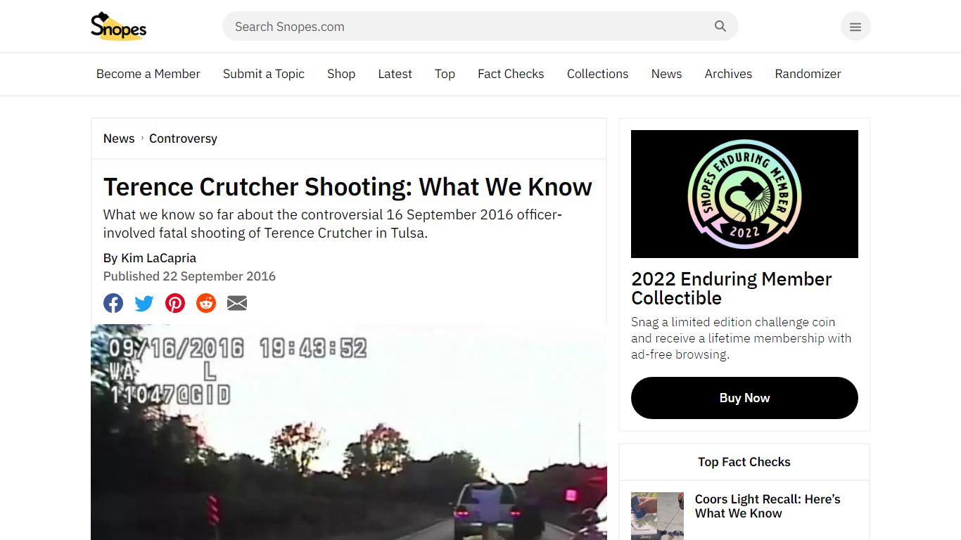 Terence Crutcher Shooting: What We Know | Snopes.com