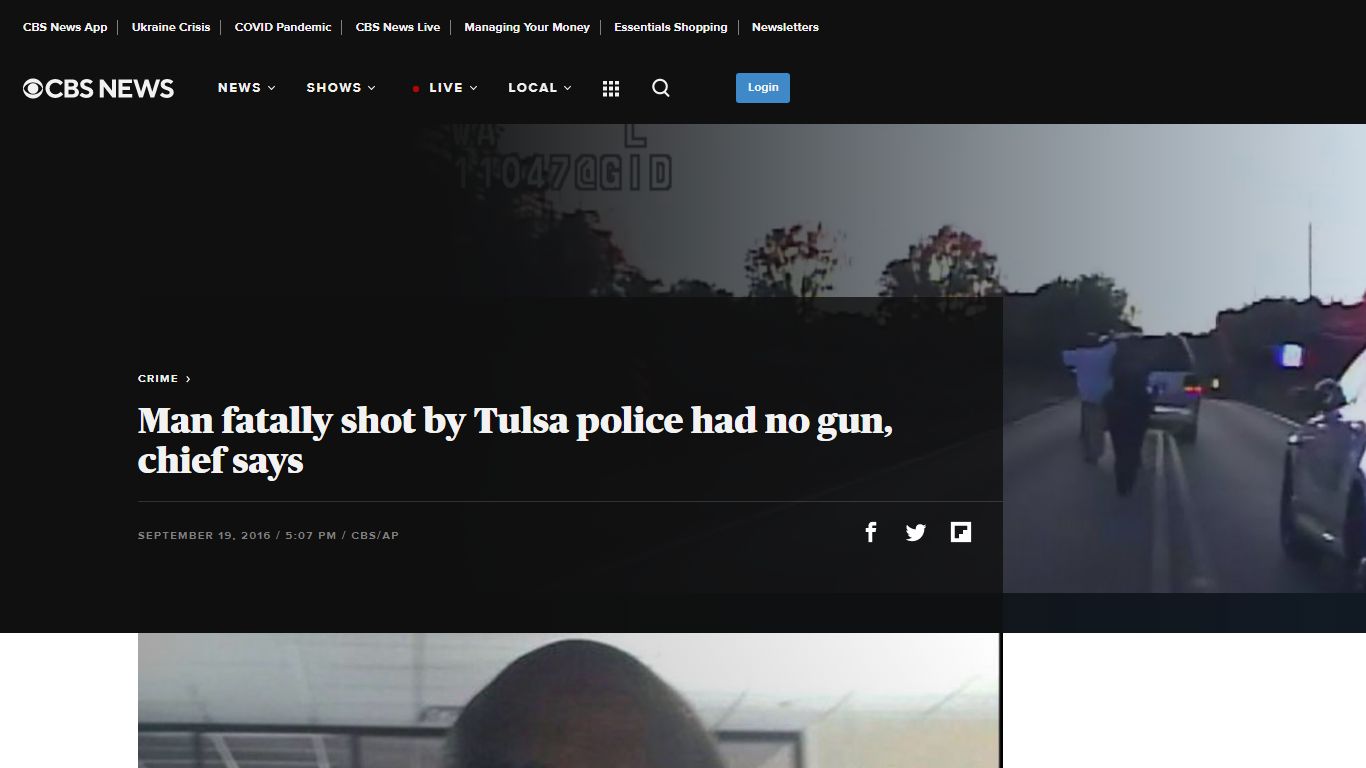 Man fatally shot by Tulsa police had no gun, chief says - CBS News